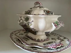 Pamono Fruit Basket Soup Tureen with Serving Plates and Ladle, 1950s, Set of 4><noscript><img width=
