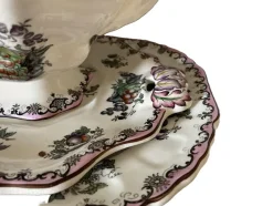 Pamono Fruit Basket Soup Tureen with Serving Plates and Ladle, 1950s, Set of 4><noscript><img width=
