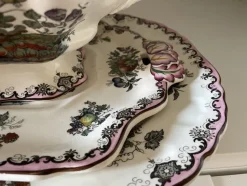 Pamono Fruit Basket Soup Tureen with Serving Plates and Ladle, 1950s, Set of 4><noscript><img width=