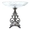 Pamono Fruit Bowl Centerpiece in Silver and Cut Glass with Acanthus Leaves and Applications> Bowls