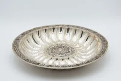 Pamono Fruit Bowl Centerpiece in Concentric Fluted Silver