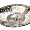 Pamono Fruit Bowl in Cut-Out Silver with Central Floral Relief and Pearly Frieze Edge> Bowls