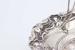 Pamono Fruit Bowl in Embossed Silver with Double Wire Handle><noscript><img width=