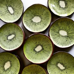 Hot Pamono Fruit Collection Kiwi Plates by Federica Massimi, Set of 4