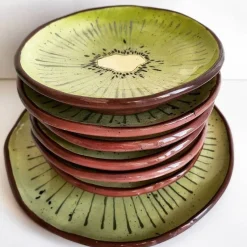 Hot Pamono Fruit Collection Kiwi Plates by Federica Massimi, Set of 4