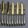 Best Pamono Fruit Cutlery with 800 Silver Handle & Gilded Stainless Steel Blade, 1900s, Set of 12