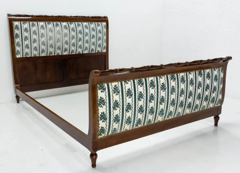 Pamono Full Size French Empire Style Carved Iroko Bed, 1960> Beds & Bedroom Sets