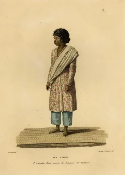 Hot Pamono Full-Length Portrait of a Native from the Indonesian Island Timor, 1825, Print