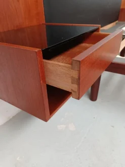 Sale Pamono Fully Restored Queen Size Teak Bed with Nightstands by Hans J. Wegner for Getama, 1960s