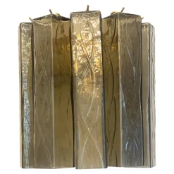 Pamono Fumè Squared Murano Glass Wall Sconce by Simoeng> Wall Lights & Sconces