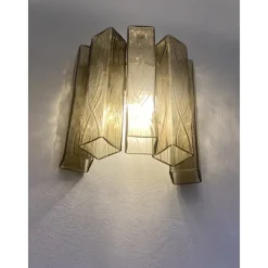 Pamono Fumè Squared Murano Glass Wall Sconce by Simoeng> Wall Lights & Sconces