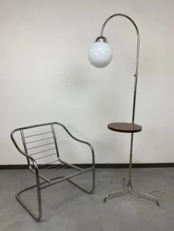 Pamono Functionalist Floor Lamp attributed to Jindřich Halabala, 1930s><noscript><img width=