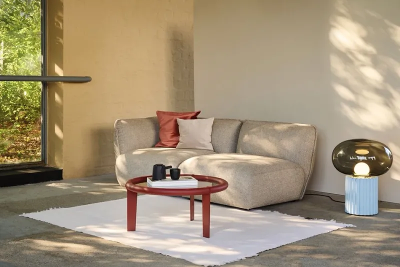 Pamono Fungi Floor Lamp in Sky Blue by Hanne Willmann for Favius> Floor Lamps