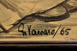 Pamono G. Vaccaro, La Contadina, 1865, Charcoal & Pencil on Paper><noscript><img width=