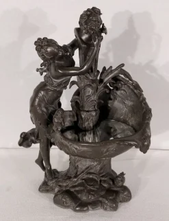 Pamono G. Van De Voorde, La Fontaine, 1900, Pewter> Art Nouveau