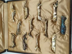 Pamono Gallia Knife Holder Set by Luc Lanel for Christofle, 1930s><noscript><img width=