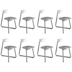 Clearance Pamono Galva Steel Outdoor Chairs by Atelier Thomas Serruys, Set of 8