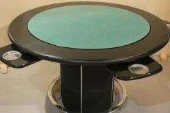 Pamono Game Table in Leather and Steel, Italy, 1970s> Game Tables