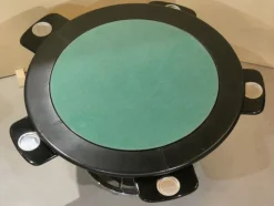 Pamono Game Table in Leather and Steel, Italy, 1970s><noscript><img width=