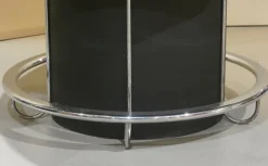 Pamono Game Table in Leather and Steel, Italy, 1970s><noscript><img width=