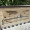 Pamono Gamy / Marguerite Montaut, Les Dirigeables Parceval et Gross en Manoeuvre à Cologne, Gouache & Lithograph, Framed> Art Nouveau
