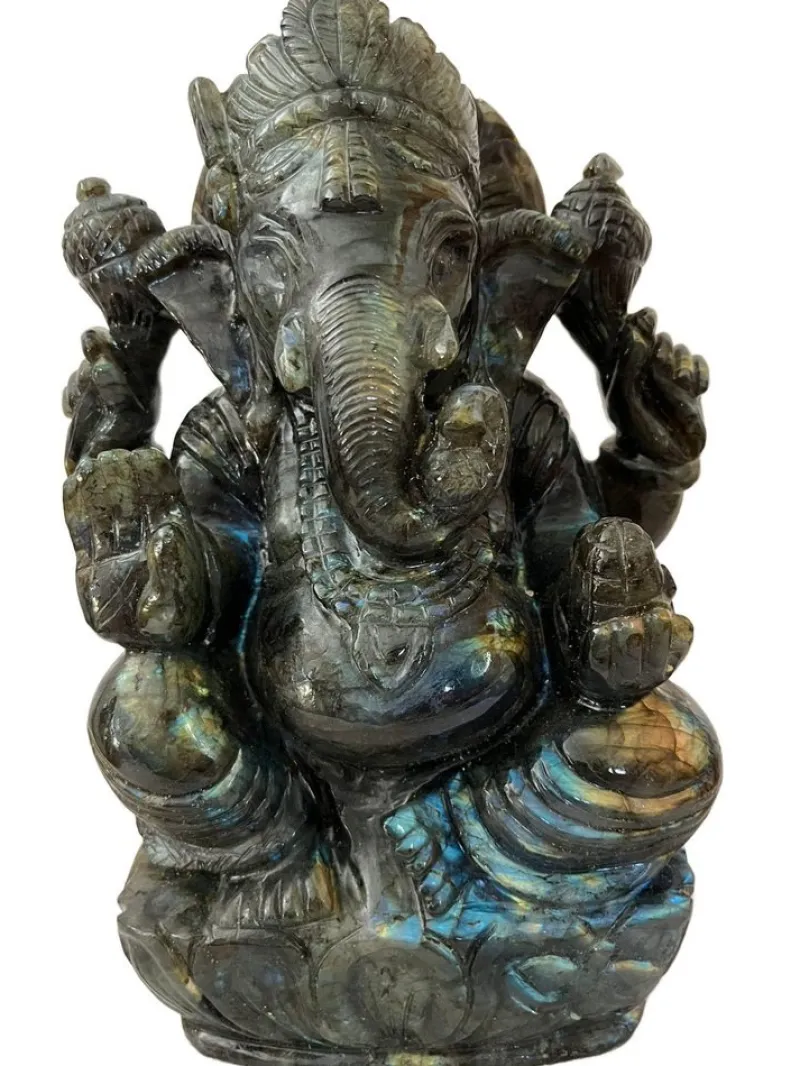 Pamono Ganesh Statue in Labradorite> Garden Accessories