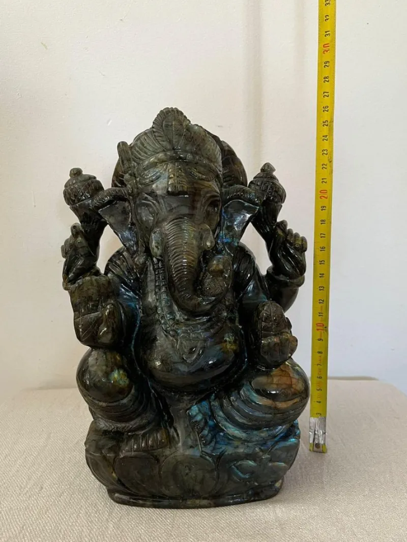 Pamono Ganesh Statue in Labradorite> Garden Accessories