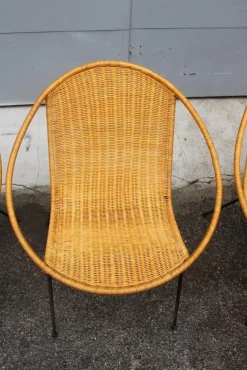 Best Pamono Garden Armchairs in Midollin & Metal Campo & Graffi Design attributed to Campo E Graffi, 1960s, Set of 4