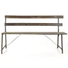 Outlet Pamono Garden Bench in Iron and Weathered Wood