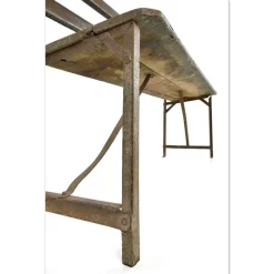Outlet Pamono Garden Bench in Iron and Weathered Wood
