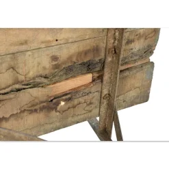 Outlet Pamono Garden Bench in Iron and Weathered Wood