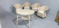 Sale Pamono Garden Conservatory Table and Chairs by Lloyd Loom, Set of 5