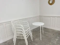 Pamono Garden Furniture in White Metal, 1970, Set of 5><noscript><img width=