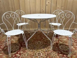 Clearance Pamono Garden Furniture in Wrought Iron, Set of 5