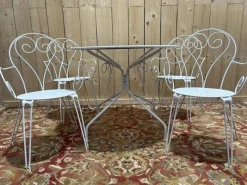 Clearance Pamono Garden Furniture in Wrought Iron, Set of 5