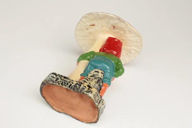 Discount Pamono Garden Gnome and Toadstool in Clay, GDR, 1950s