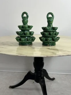 Pamono Garden Lighting in Caltagirone Ceramic, 1940s, Set of 2> Garden Lighting