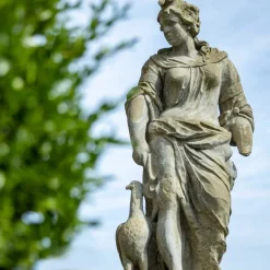 Pamono Garden Sculpture of Goddess Hera with Peacock, 1800s> Garden Accessories