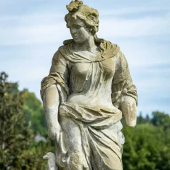 Pamono Garden Sculpture of Goddess Hera with Peacock, 1800s><noscript><img width=