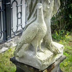 Pamono Garden Sculpture of Goddess Hera with Peacock, 1800s><noscript><img width=