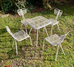 New Pamono Garden Set attributed to René Malaval, 1950s, Set of 5