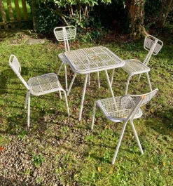 New Pamono Garden Set attributed to René Malaval, 1950s, Set of 5