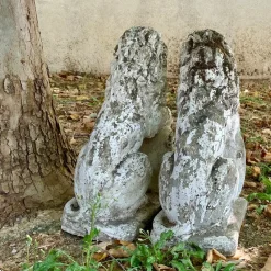 Pamono Garden Stone Lions, Set of 2><noscript><img width=