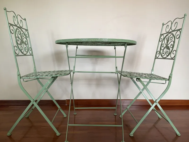 Hot Pamono Garden Table with Chairs, 1930s, Set of 3