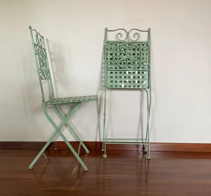 Hot Pamono Garden Table with Chairs, 1930s, Set of 3