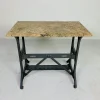 Pamono Garden Table with Marble Top on Singer Cast Iron Frame, 1950s