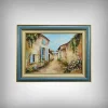 Outlet Pamono Gaubert, The Blue Shutters, 20th Century, Painting, Framed