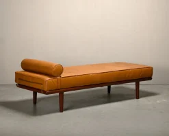 Pamono GE19 Daybed in Teak and Camel Leather by Hans J. Wegner for Getama, 1960s><noscript><img width=