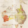 Pamono Geological Map of Australia, 1930s, Set of 2> Wall Decor