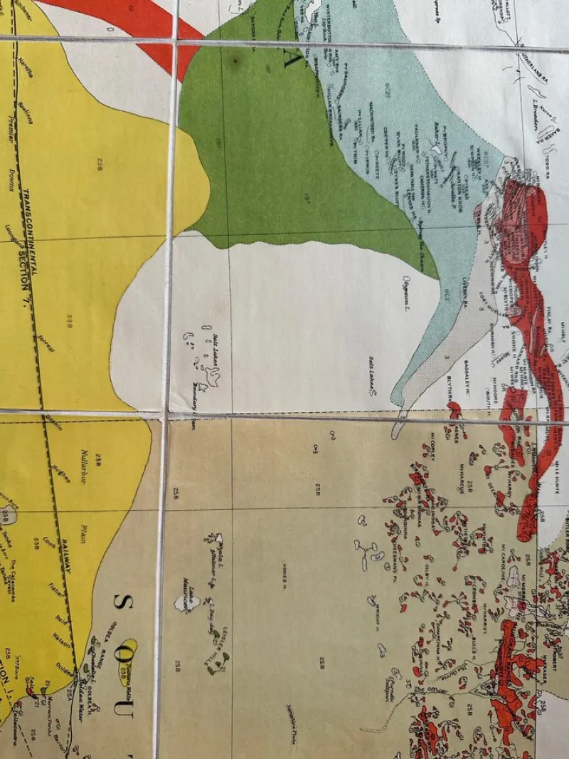 Pamono Geological Map of Australia, 1930s, Set of 2> Wall Decor